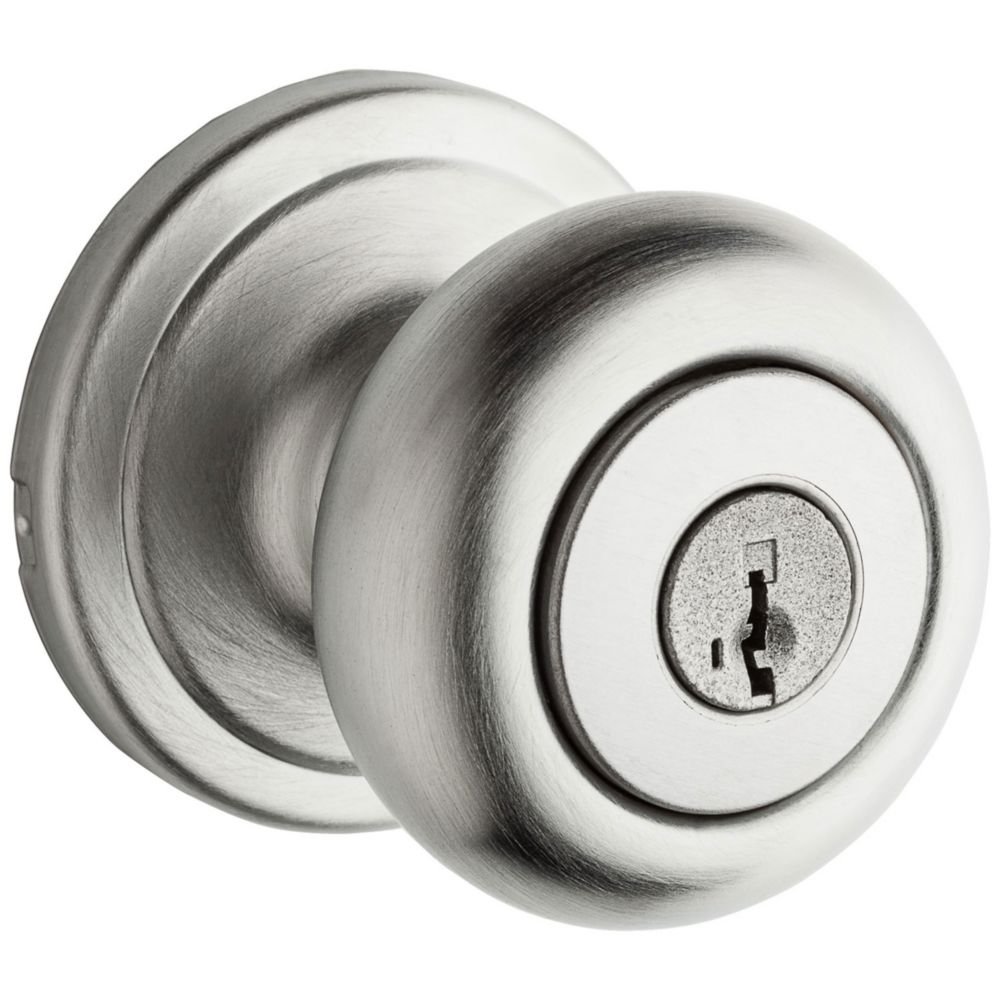 Kwikset 97402-783 Hancock Keyed Entry Knob featuring SmartKey in Satin Chrome