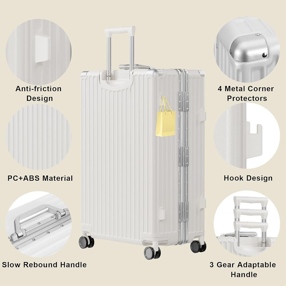 Amazon.com | AnyZip Luggage PC+ABS Aluminum Frame Zipperless