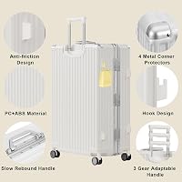 アーニー　ケースホワイト Amazon.com | AnyZip Carry On Luggage PC+ABS Aluminum Frame