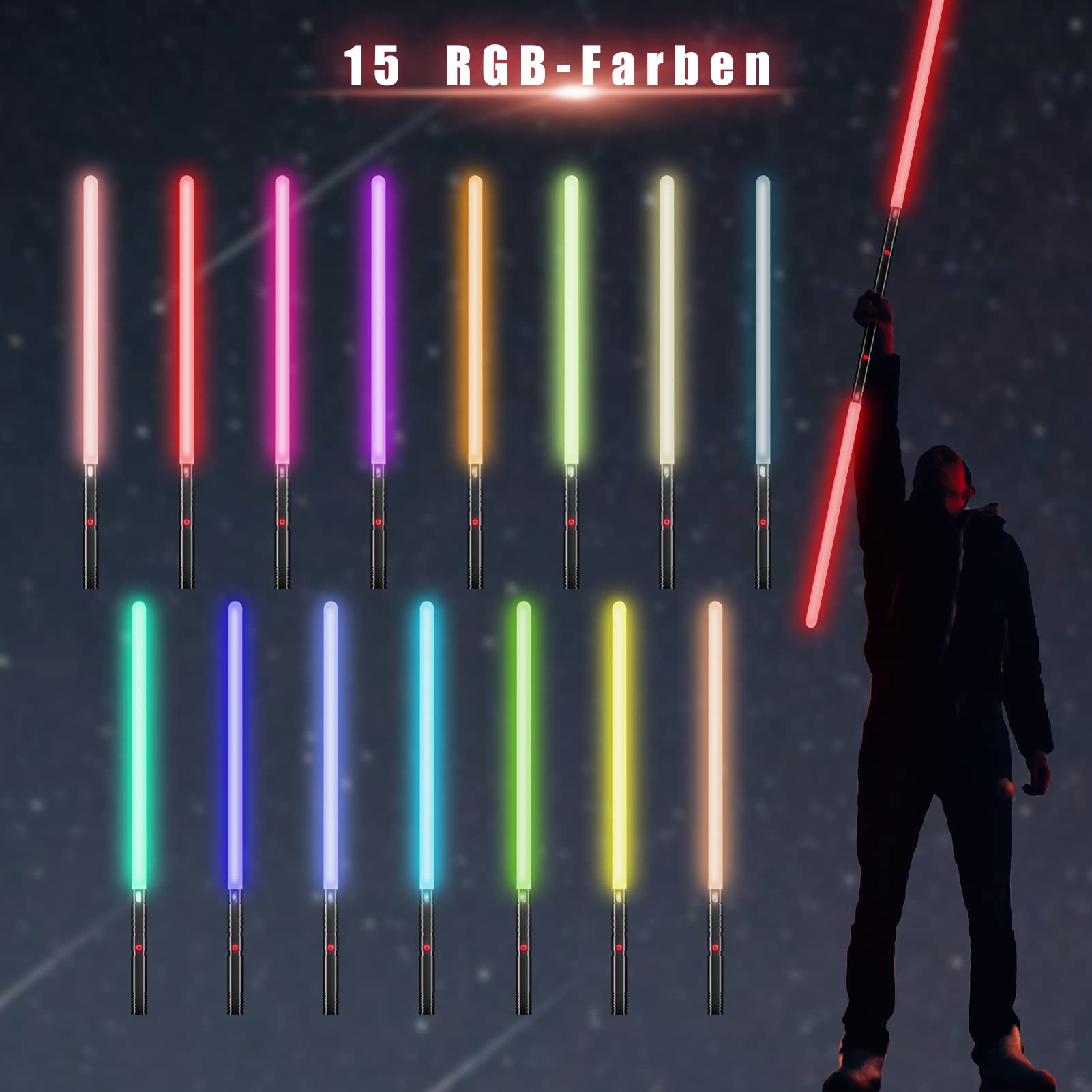 Saberfors Sable De Luz De Duelo Con 12 Colores RGB, 16 Fuentes De