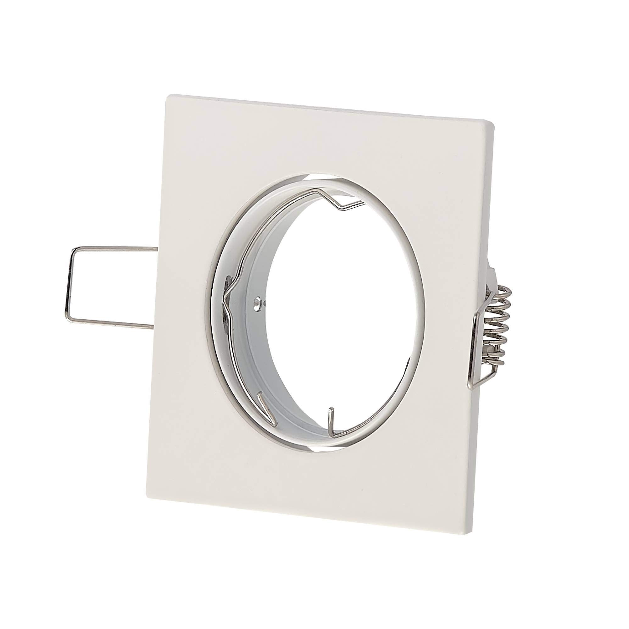 Juego de 6 focos LED empotrables blancos rectangulares 6,5 W blanco neutro 230 V plano – Foco empotrable orientable y – 75 mm orificio empotrable