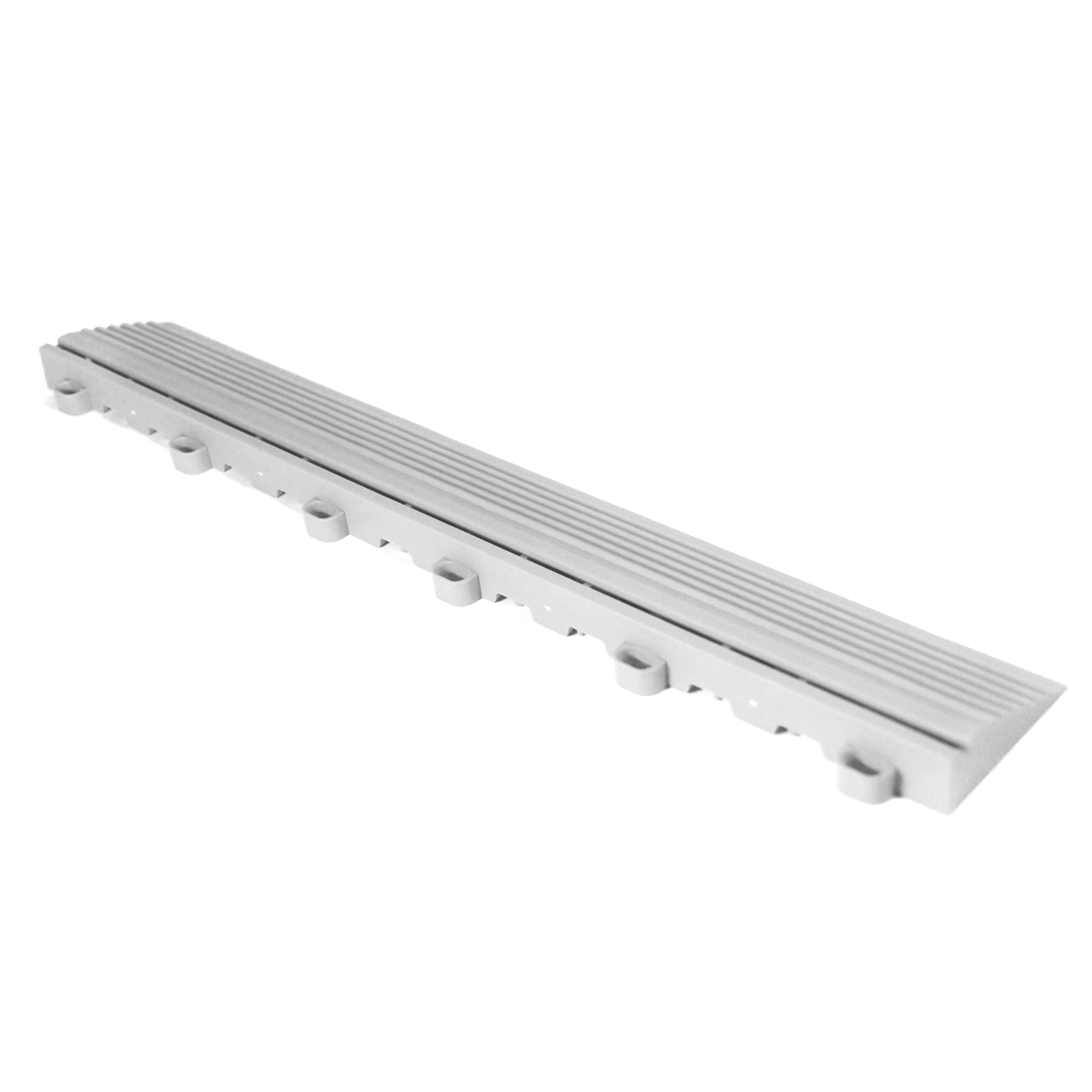 Ribtrax Looped PRO Edges for Interlocking Garage Floor Tiles, 15.75 x 2.75-Inch, Arctic White, 10 Piece Set