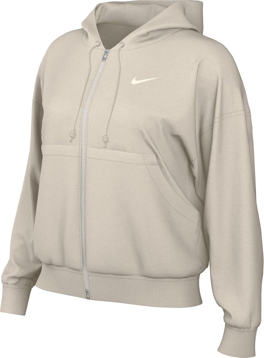 Nike Sportswear Phoenix Fleece Women's Oversized Full-Zip Hoodie (DQ5758-104, Light Orewood Brown/Sail) Size XX-Large