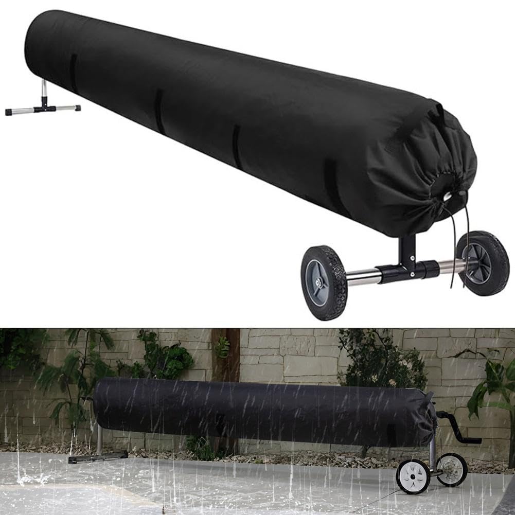 Copertura per Avvolgitore Piscina in Oxford agli Agenti Atmosferici per Teli Solari fino a 6 Metri con Cinghie di Fissaggio(20FT)