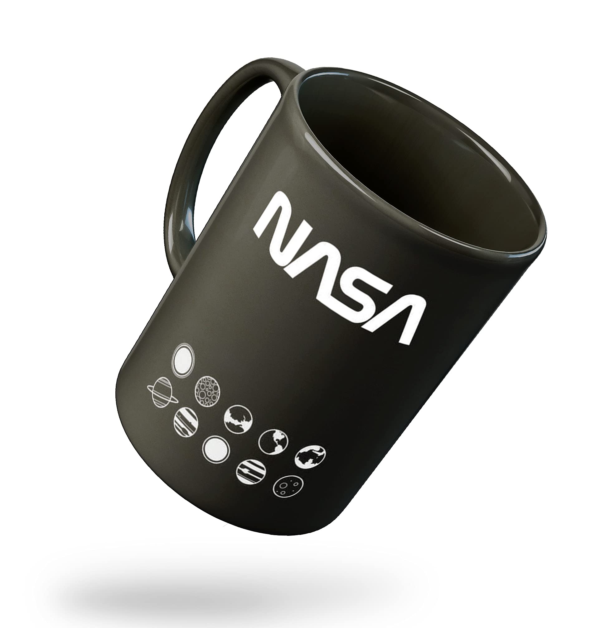 GenericiGifts I Love NASA Printed Black Ceramic Coffee/Tea Mug (11 Oz) Best Gift for Future Space Scientiest