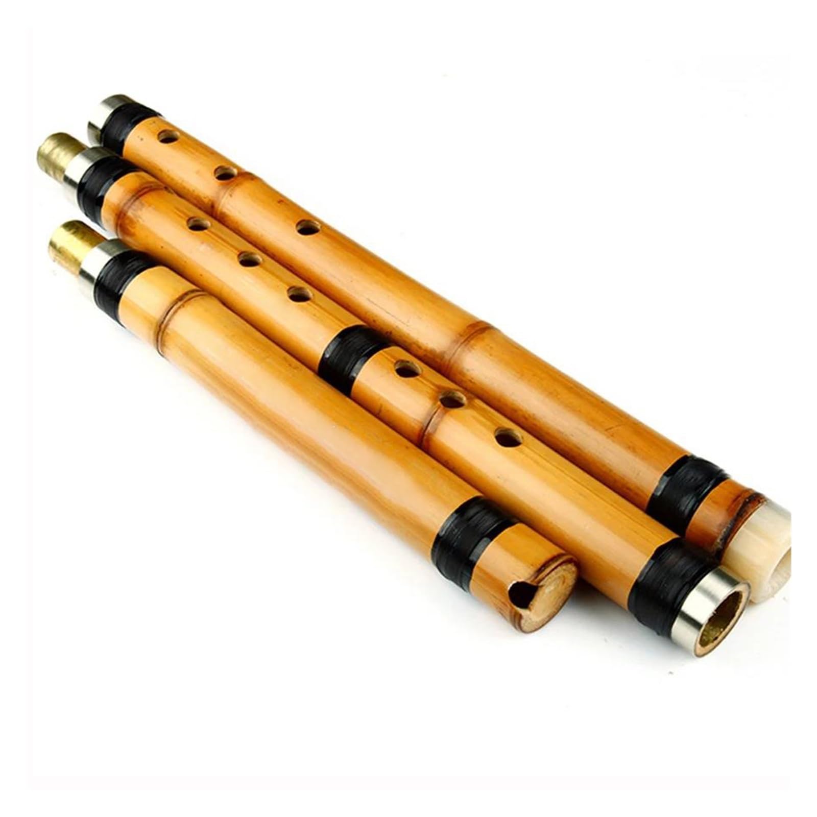 Dreiteiliges Traditionelles Handgefertigtes Holzblasinstrument Goldene Bambusflöte Professionelle Bambusflöte Traditionelles Instrume