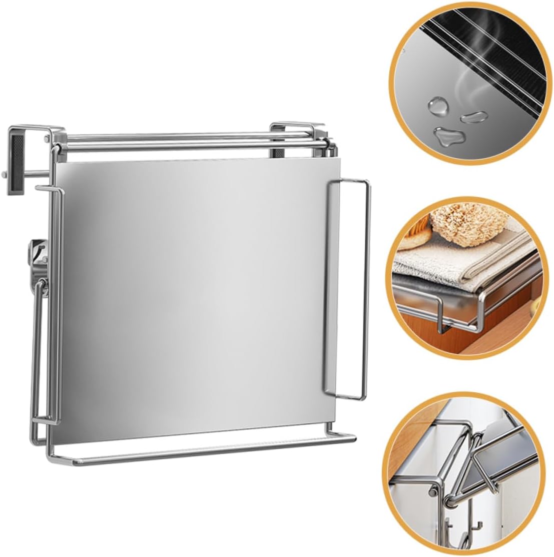 Foldable Kitchen Organizer Shelf Multi Use Hanging Storage Rack for Seasoning Bottles Bathroom Essentials Strong Load Bearing Space Saving Design Convenient Wall Mounted