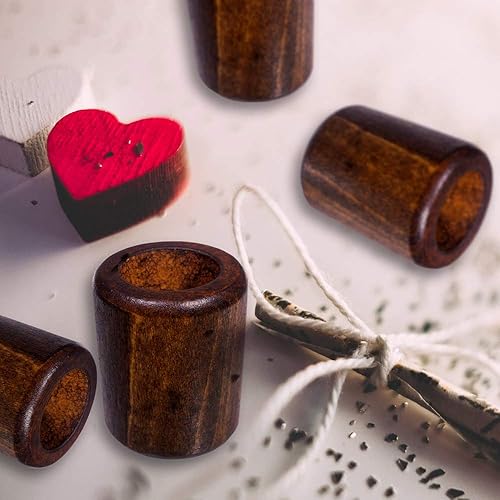 Miniatura 3 de Paracord Planet Paquete de 10 cuentas cilíndricas de madera oscura de 1 18 pulgadas