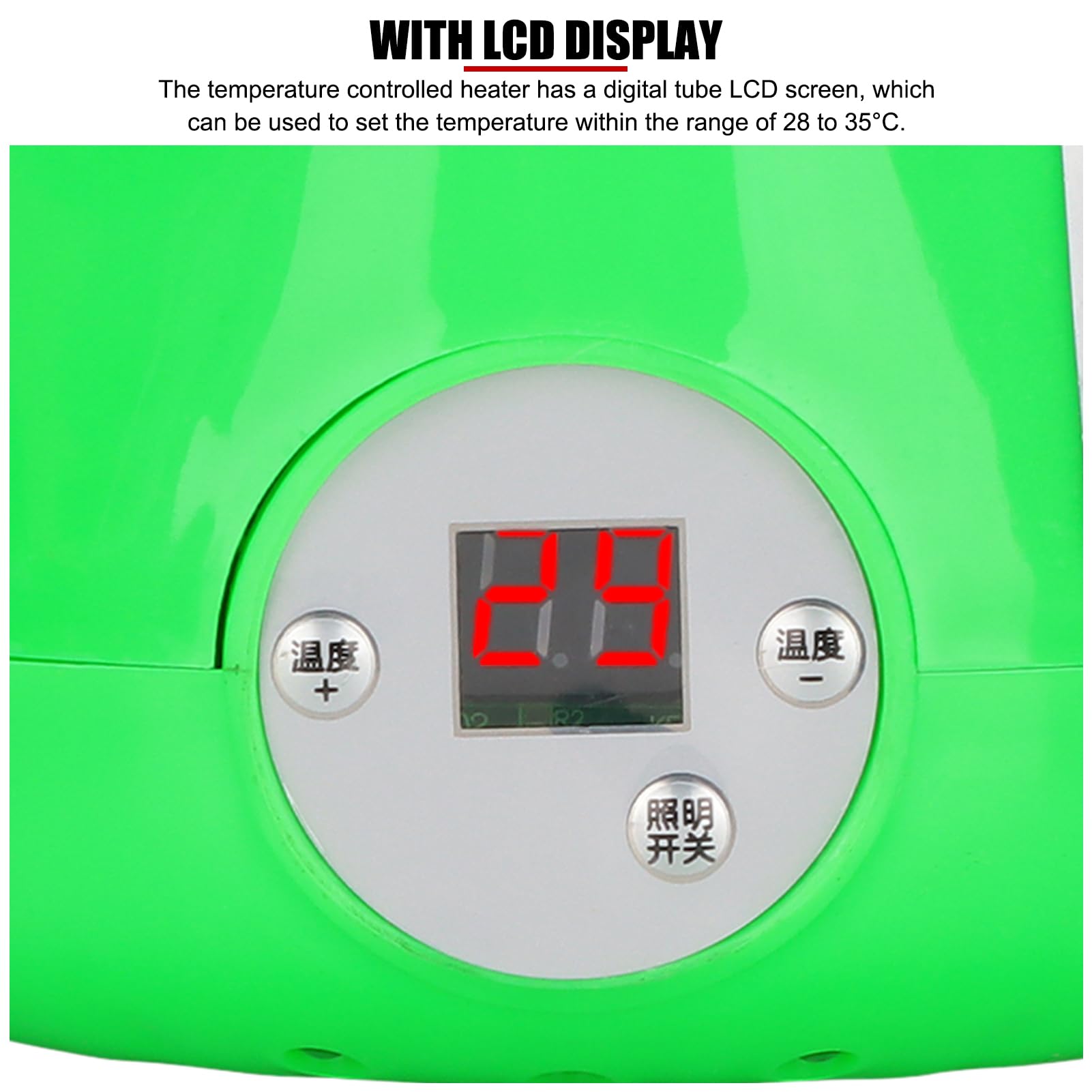 E27 300W Lámpara de calefacción para gallinero con control de temperatura LCD, ajustable 28-35℃, luz cálida y ventilación para aves de corral, patos, gansos, reptiles y animales pequeños