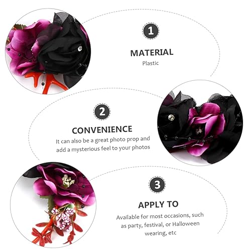 Miniatura 2 de NOLITOY Diadema de hada floral con cuernos de Navidad