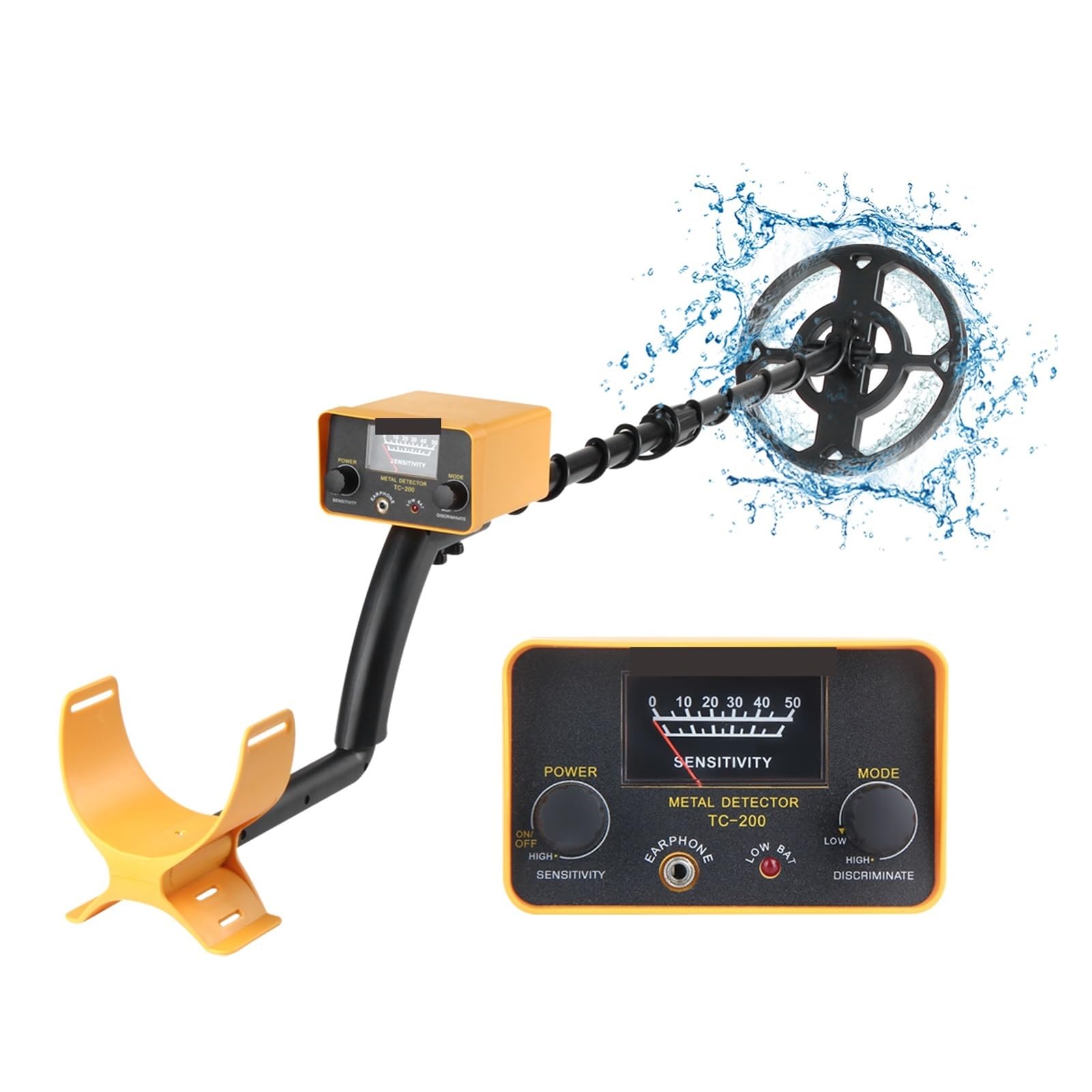Metal Detector, Metal Detector Underground Depth Detector Adjustable Tracker Metal Detector Treasure Hunter Gold Digger Accurate Locating(Oranje)