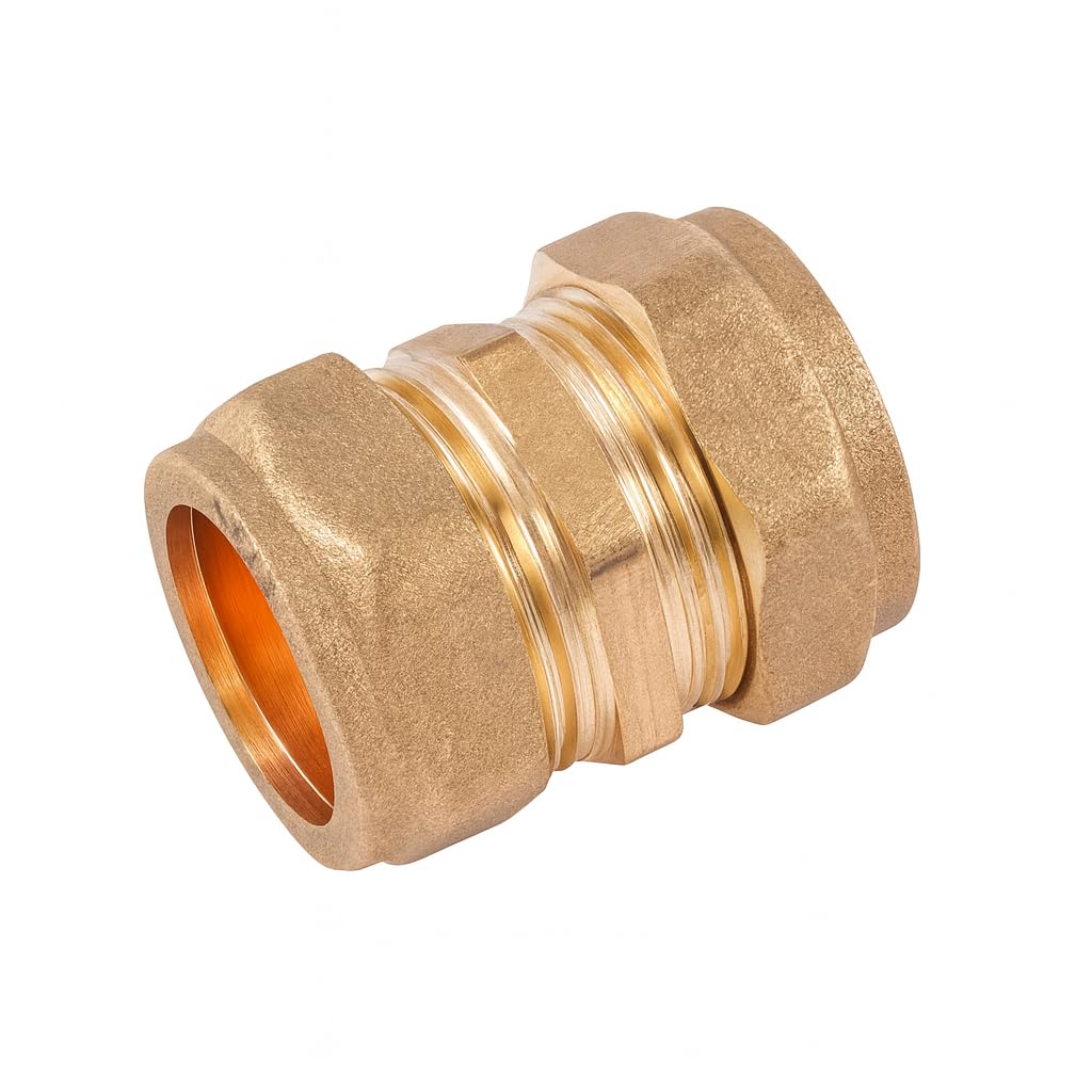 Xcel Home Brass 22Mm Compression Coupling C X C Pipe Fitting