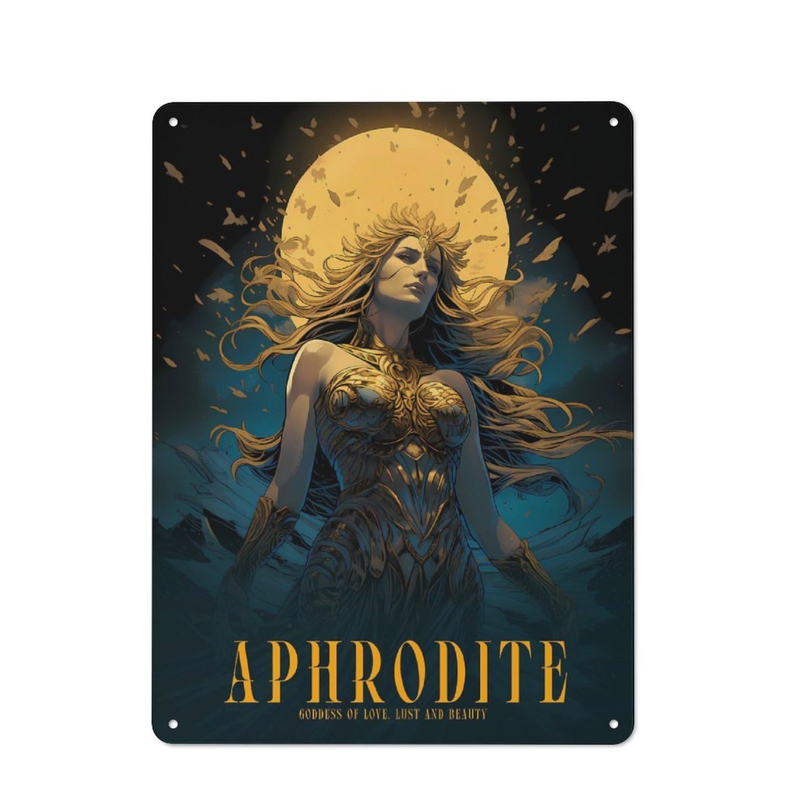 Junmoney Aphrodite Vintage-Inspired Tin Sign 40X30cm For Garage Or Workshop, For Vintage Wall Decor Fans, For Metal Sign Collectors