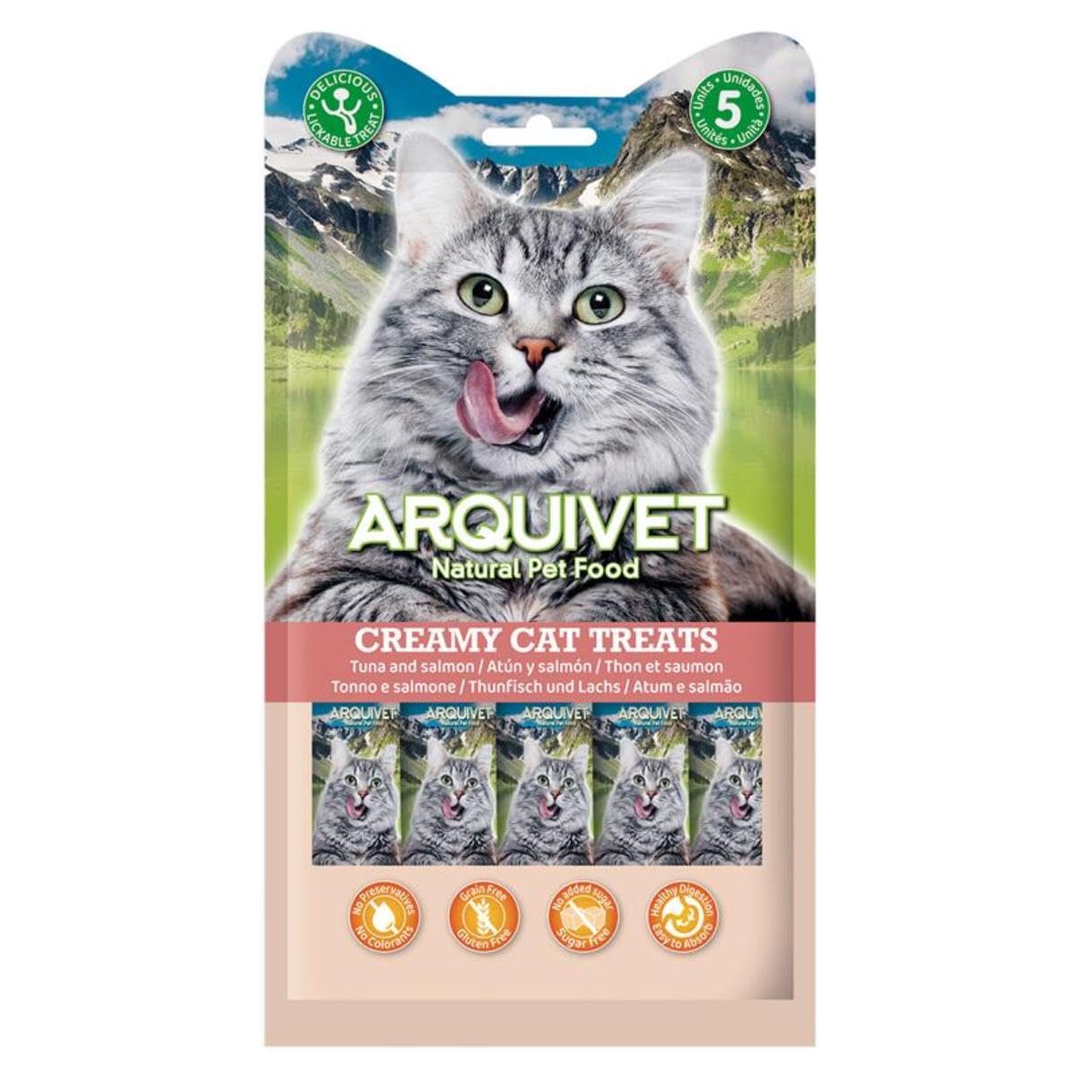 Arquivet Creamy Cat Treats - Snack líquido Gato de Atún y Salmón 5x14gr