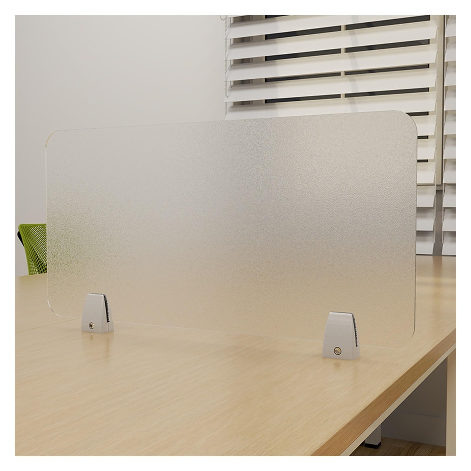 Cloison de bureau acoustique en acrylique dépoli de 30 cm de hauteur pour espaces partagés