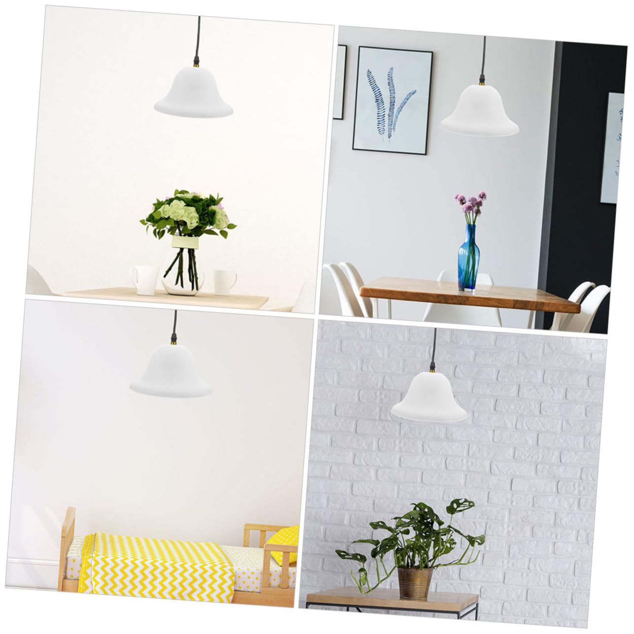 DECOMELODY Nordic Style Mushroom Lampshade Creative Chandelier Shades Plastic Lampshade for Home Decor