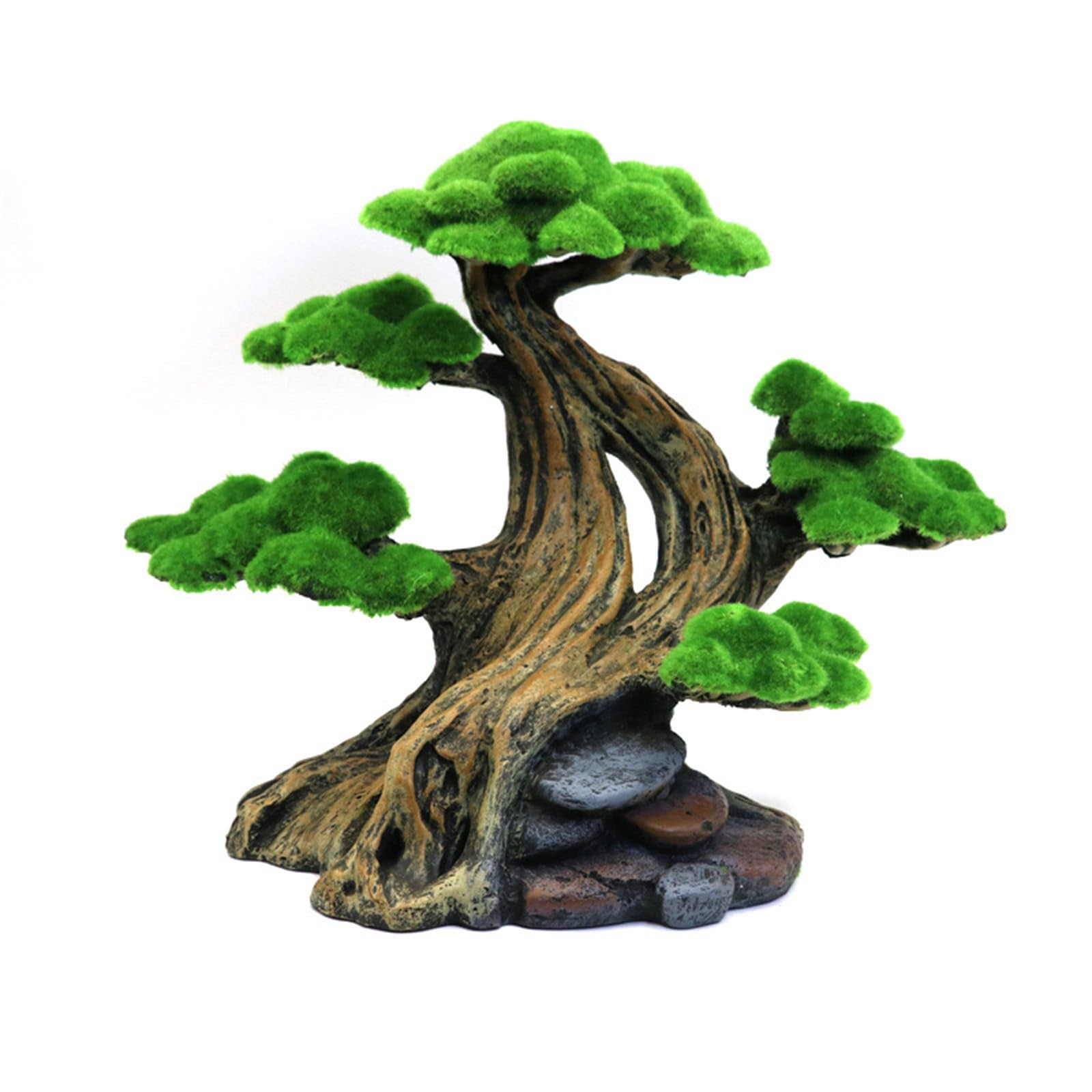 JSGHGDF Artificial Moss Tree Fishtanks Decors Resin Water Plant Simulation Tree for Aquascaping Aquariums Landscape Decoration Aquariums Ornament