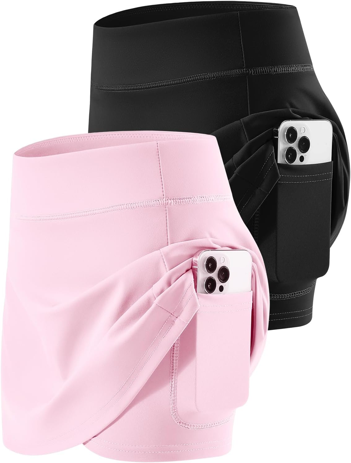 Star Vibe 2-Pack Tennis Skirt for Women with Shorts Workout Athletic Golf Skorts with Pockets Lightweight Gym Skort