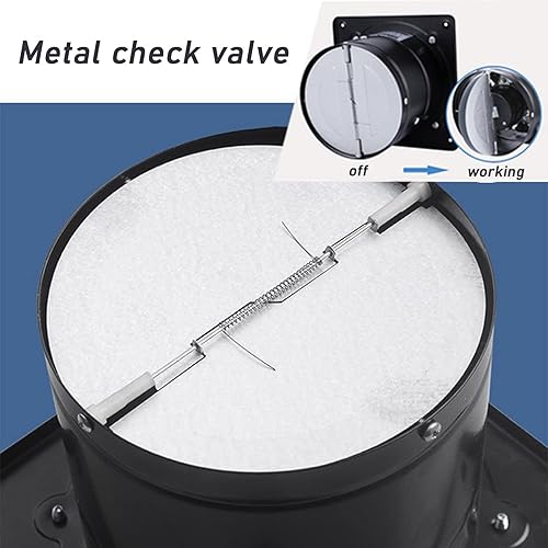 Miniatura 3 de Extractor de pared de 4 pulgadas, 20 W, 117 CFM, potente extractor de ventilación con válvula de retención antirretorno para ventana, baño, conducto