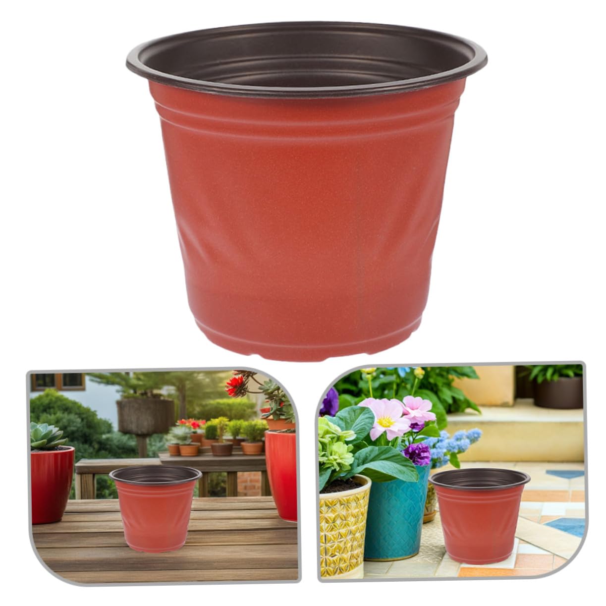 Abaodam 60 Pièces Lot de Mini Pots à Bicolores Plastique Petits Pots Ronds pour Semis Culture Intérieure Orchidées Cactus et Légumes pour et Balcon
