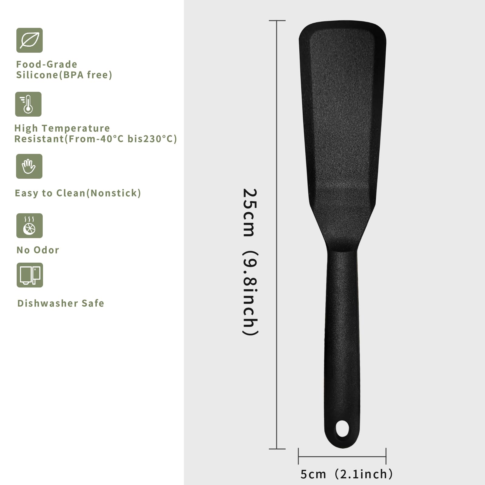 Flexibele siliconen spatel 2-pack, siliconen klassieke spatel met sleuven en brede pannenkoekdraaier - 300 graden Fahrenheit hittebestendige keukengerei voor het omdraaien van eieren, pannenkoek
