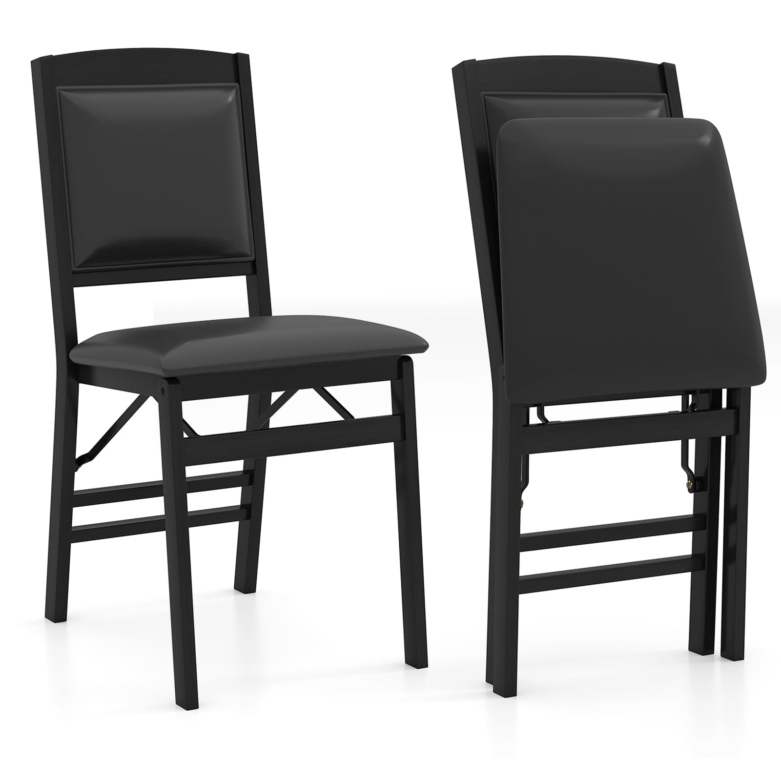 Amazon.com: Giantex Folding Dining Chairs Set of 2, Black Wood