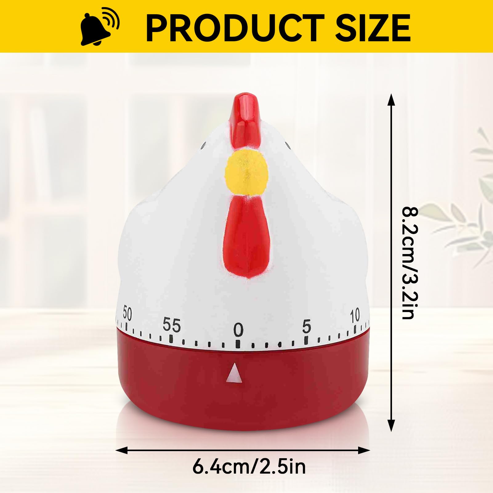 Cute Kitchen Timer, Mechanical Lovely Chicken Timer 60 Minute Egg Kitchen Cooking Digital Manual for Kids Mechanical