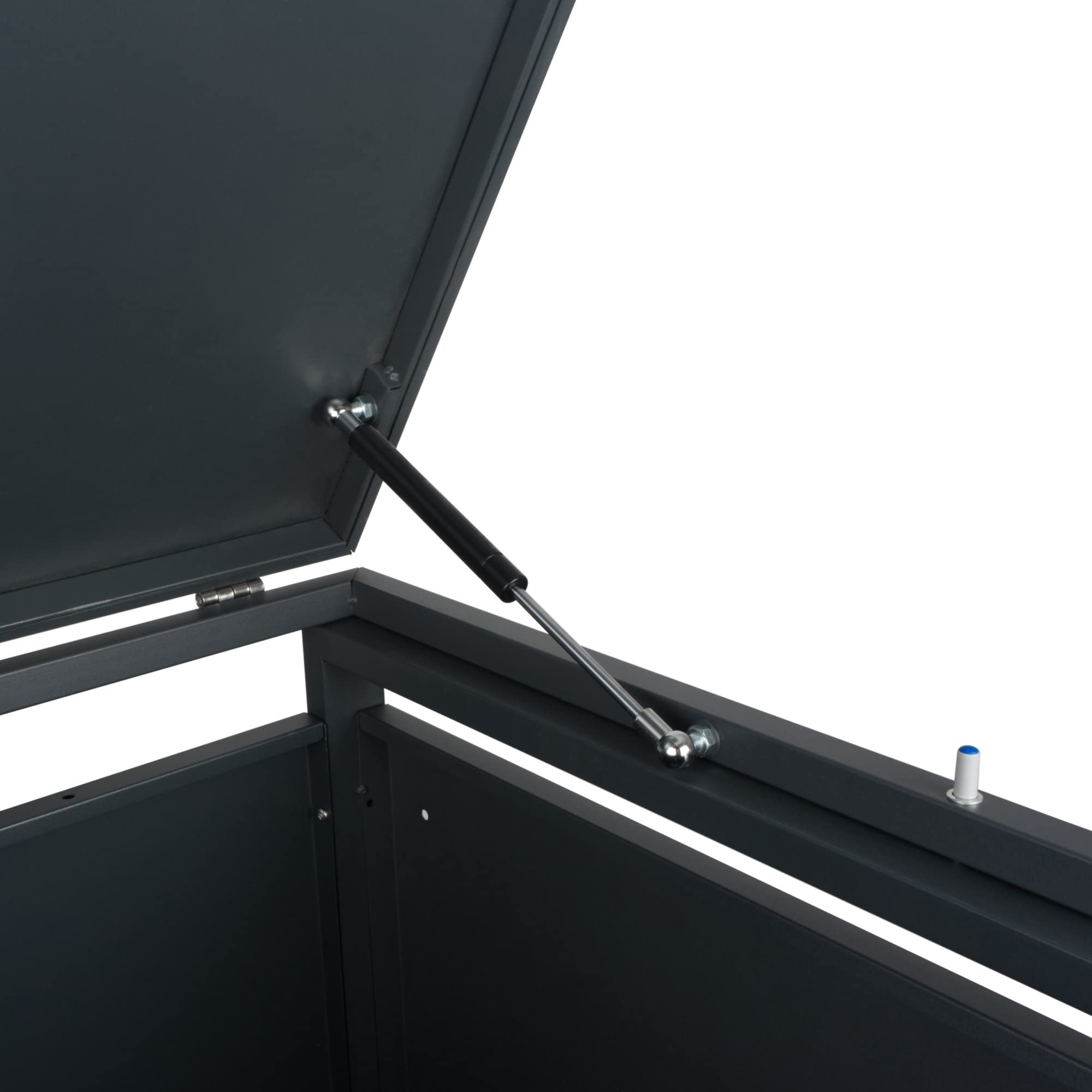 Zelsius Mülltonnenbox 2er Mülltonnen | (B) 132 x (T) 80 x (H) 117 cm | Anthrazit RAL7016 | Tür in dunkelbrauner Holzoptik mit Erweiterungsmöglichkeit | Mülltonnenverkleidung, Garten Müllbox