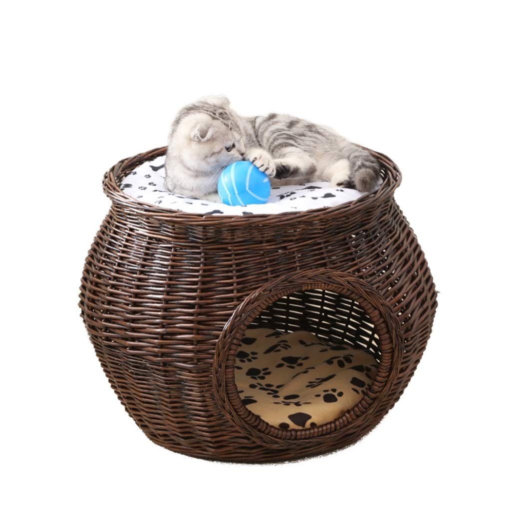 Amazon.co.jp: 猫 猫用 おしゃれ ペット ラタン ハウス ねこ