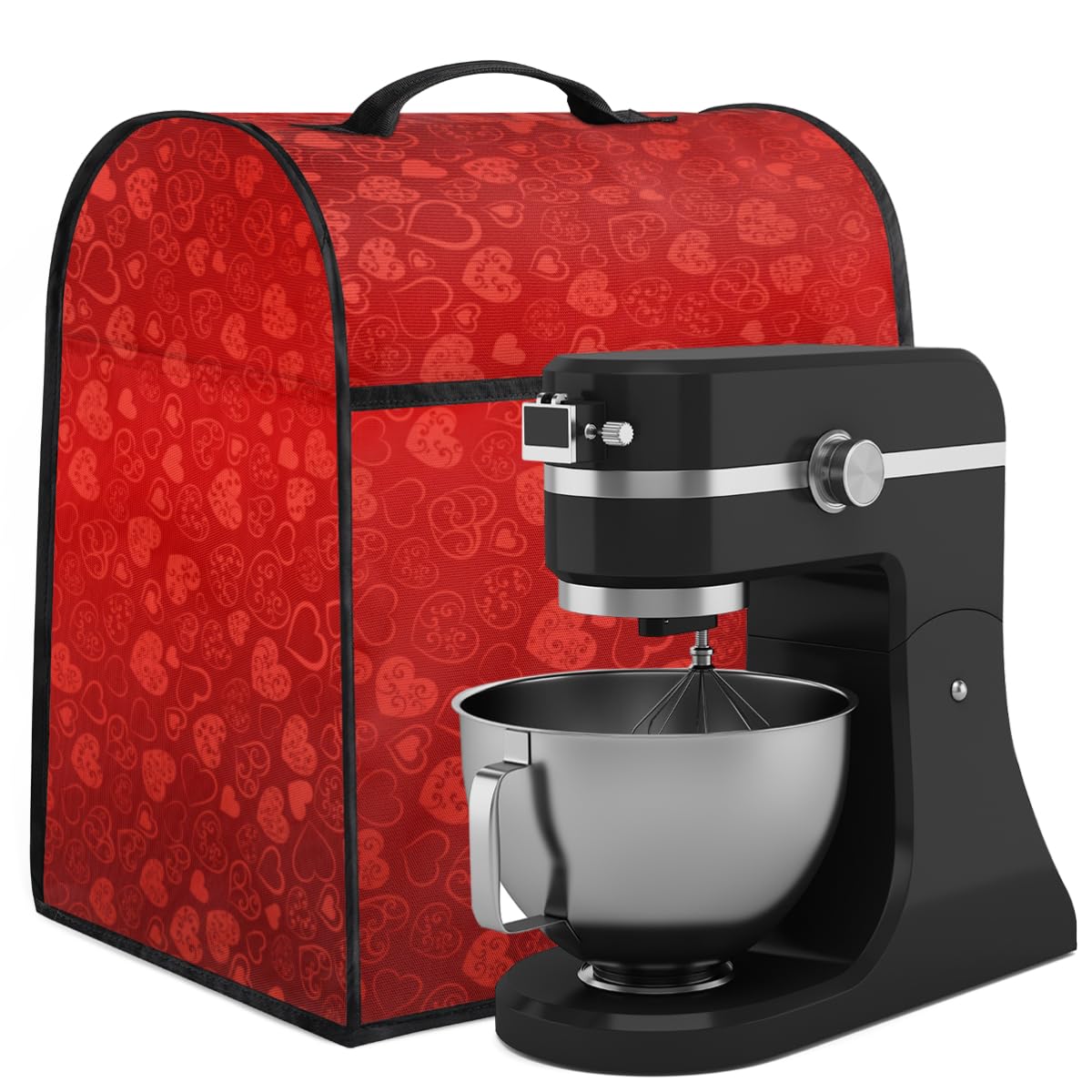 Kitchen Aid Mixer Covers for Stand Mixer Valentine's Day Red Kitchen Mixer Cover Compatible with 6-8 Quarts Mixer Dust-proof Stand Mixer Cover with Accessory Pockets