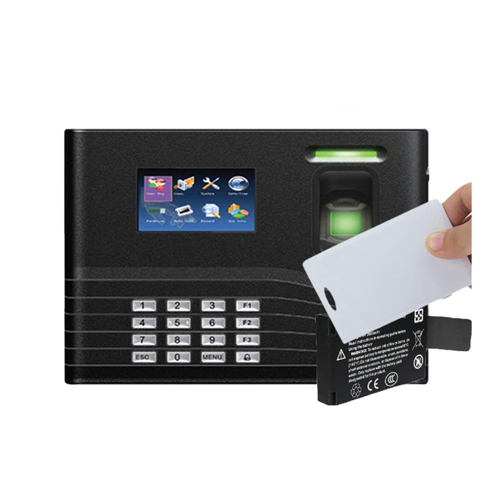 Zegar Maszynie TCP/IP USB Biometryczny czytnik linii papilarnych do drzwi i system kontroli czasu z akumulatorem Opcjonalny kart RFID(IN01-A-ID-Battery)