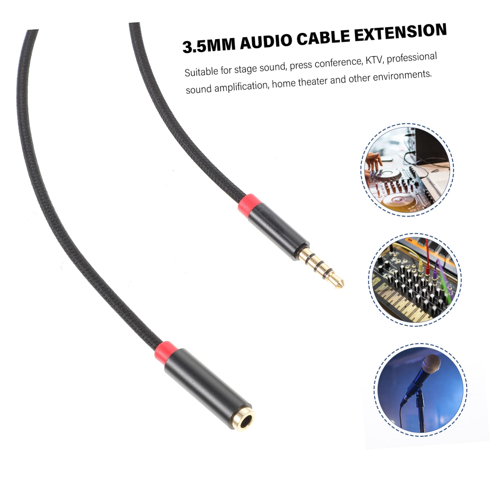 OSALADI 5pièces Câble Audio Stéréo Rallonge Jack Pouce Compatible Ordinateur Écouteurs Pratique Et Fiable avec Support Microphone