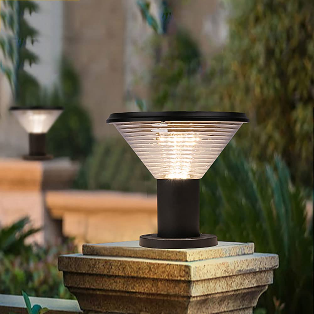 Lampione Solare a LED per Esterni Lampada da Esterno in Alluminio per molo Luci a Colonna per Esterni Impermeabili Lampioni stradali d'Epoca per Prato Patio Yard Pathway Garden