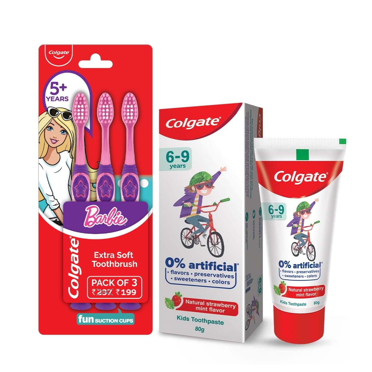 See full amazon price history chart for Colgate Toothpaste For Kids (6-9 Years), Natural Strawberry Mint Flavour, 0% Artificial, Oral Care - 80G Tube & Kids Barbie Toothbrush, Extra Soft With Tongue Cleaner (Pack Of 3) Colgate Toothpaste For Kids (6-9 Years), Natural Strawberry Mint Flavour, 0% Artificial, Oral Care - 80G Tube & Kids Barbie Toothbrush, Extra Soft With Tongue Cleaner (Pack Of 3) (B0C6F4ZMWS) Amazon Price History, Amazon Price Tracker