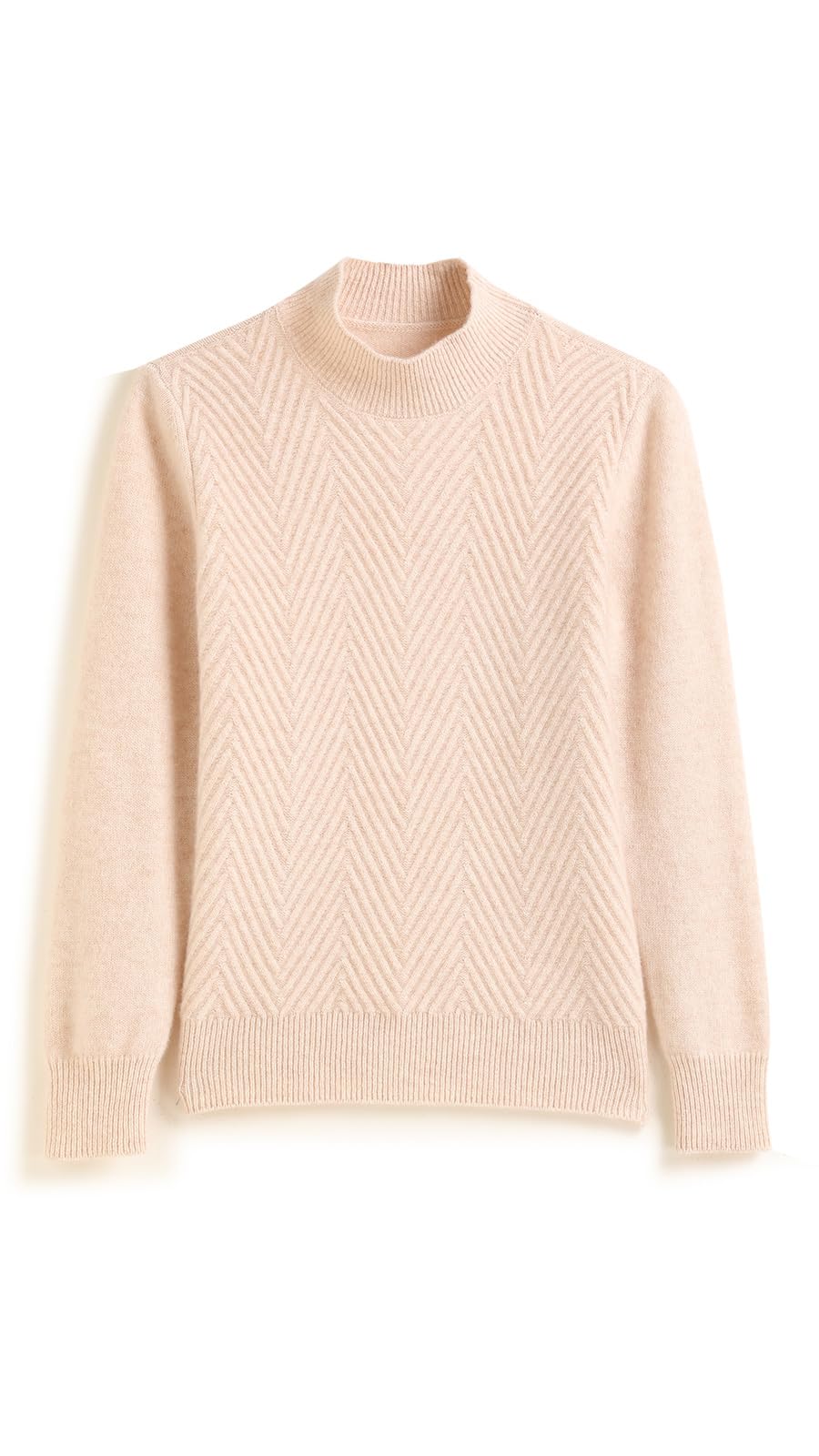 E-girl Maglione da donna 95% cachemire con colletto alto, a maniche lunghe, in lana di cashmere, a righe, sottile, spesso SH376