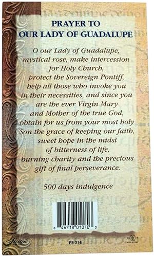 Miniatura 3 de William J. Hirten Tarjeta Santa Católica Deluxe con Oraciones Tradicionales (Nuestra Señora de Guadalupe)