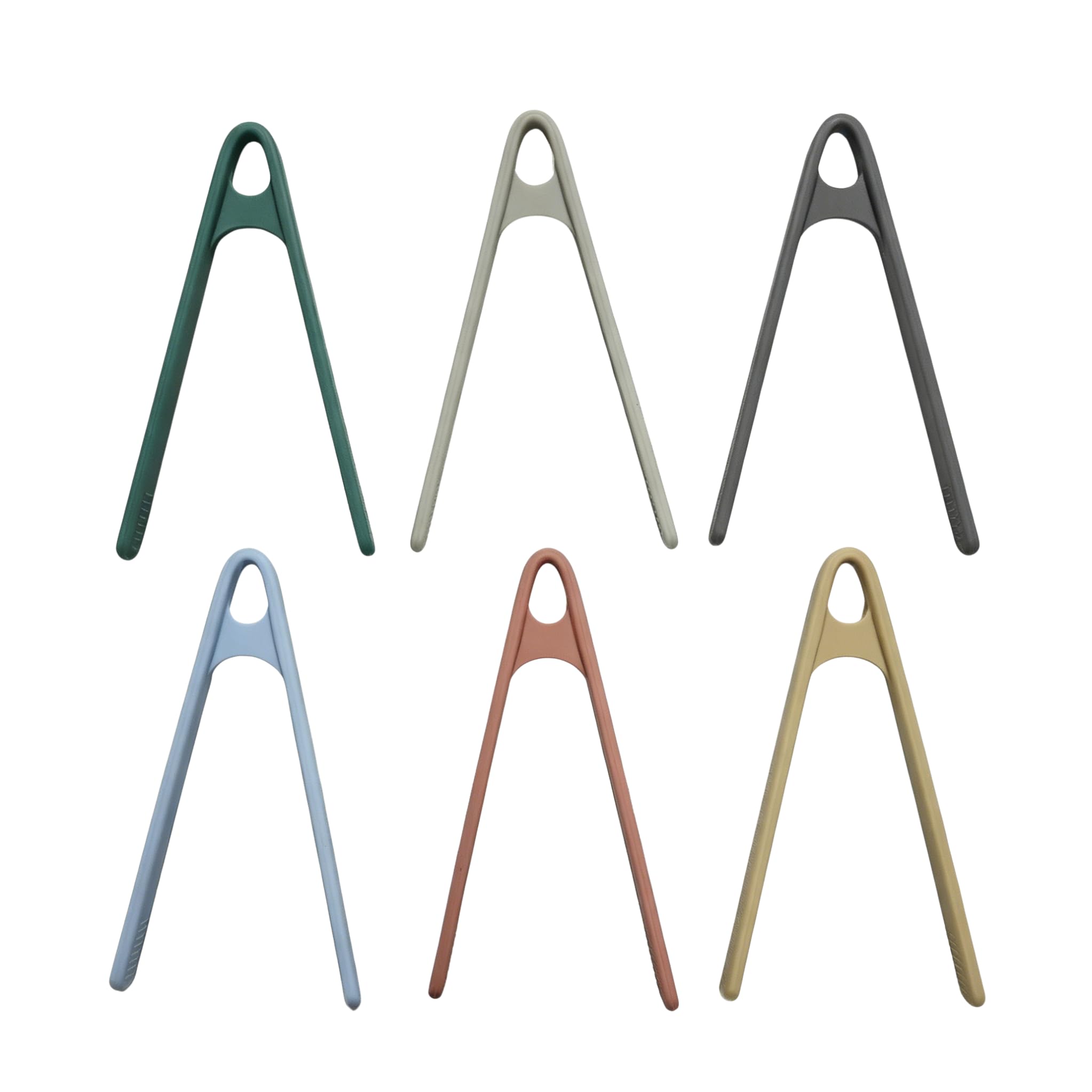 6 Pcs Mini Silicone Tongs Set, Heat Resistant Small Tongs for Food Colorful Serving Kitchen Grippers Non-Slip Mini Hand Tongs for Serving, Toast, Salad, Fruits, BBQ, Kitchen, Party for Adults & Kids