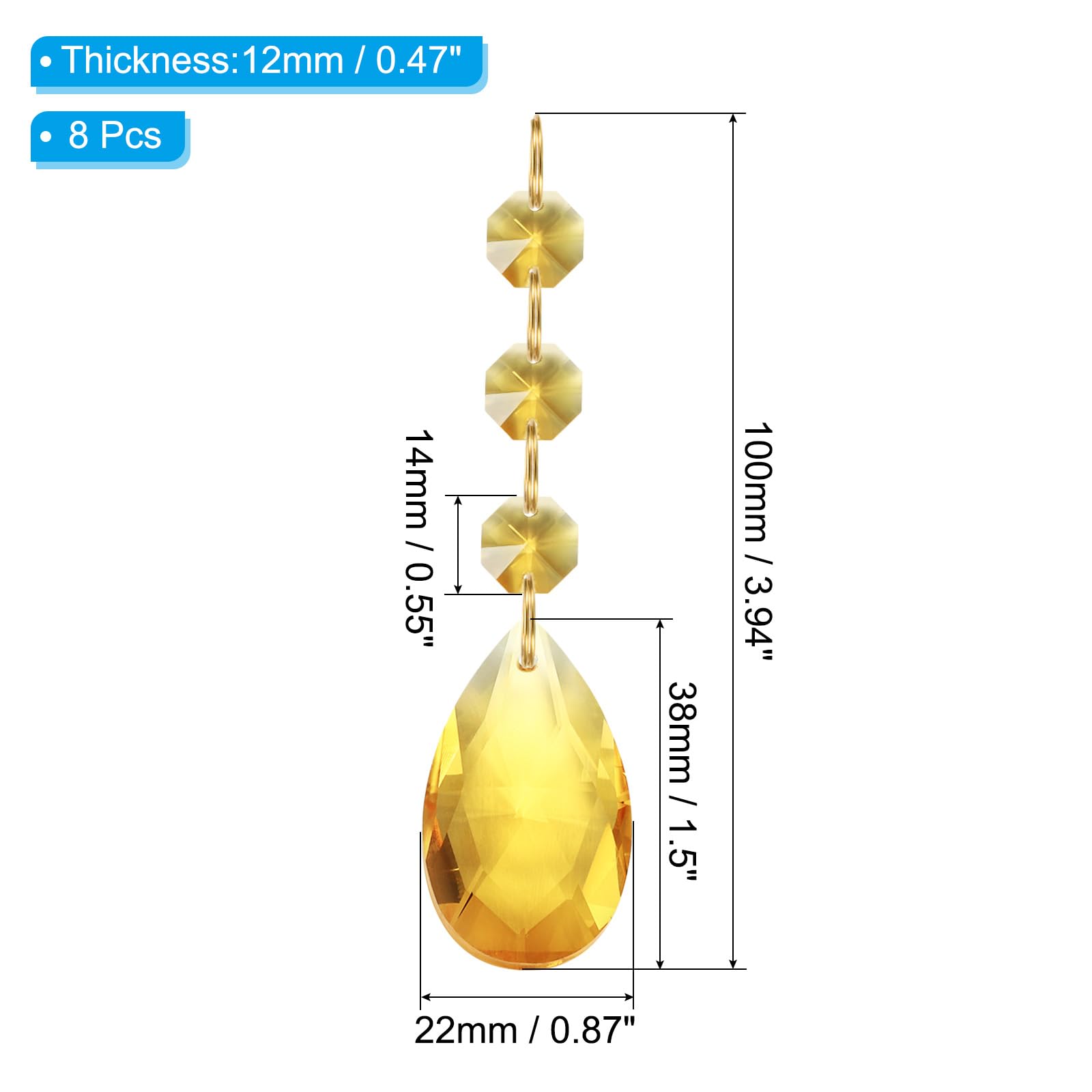 PATIKIL Teardrop Crystal Chandelier Pendants Beads - Image 2
