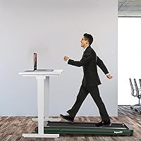 Vista 9 de GYMAX Caminadora plegable para debajo del escritorio, 4.75 HP 2 en 1 con control de frecuencia cardíaca, control de aplicación, pantalla táctil LED