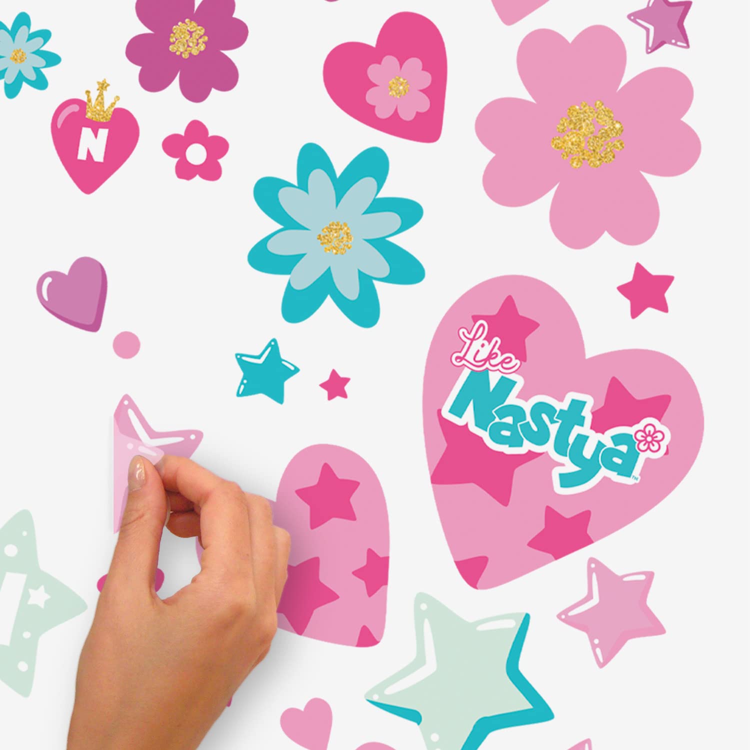 RoomMates Fancy Nancy - Adesivi da parete staccabili e incollati, colore: Rosa, Blu, Rosso