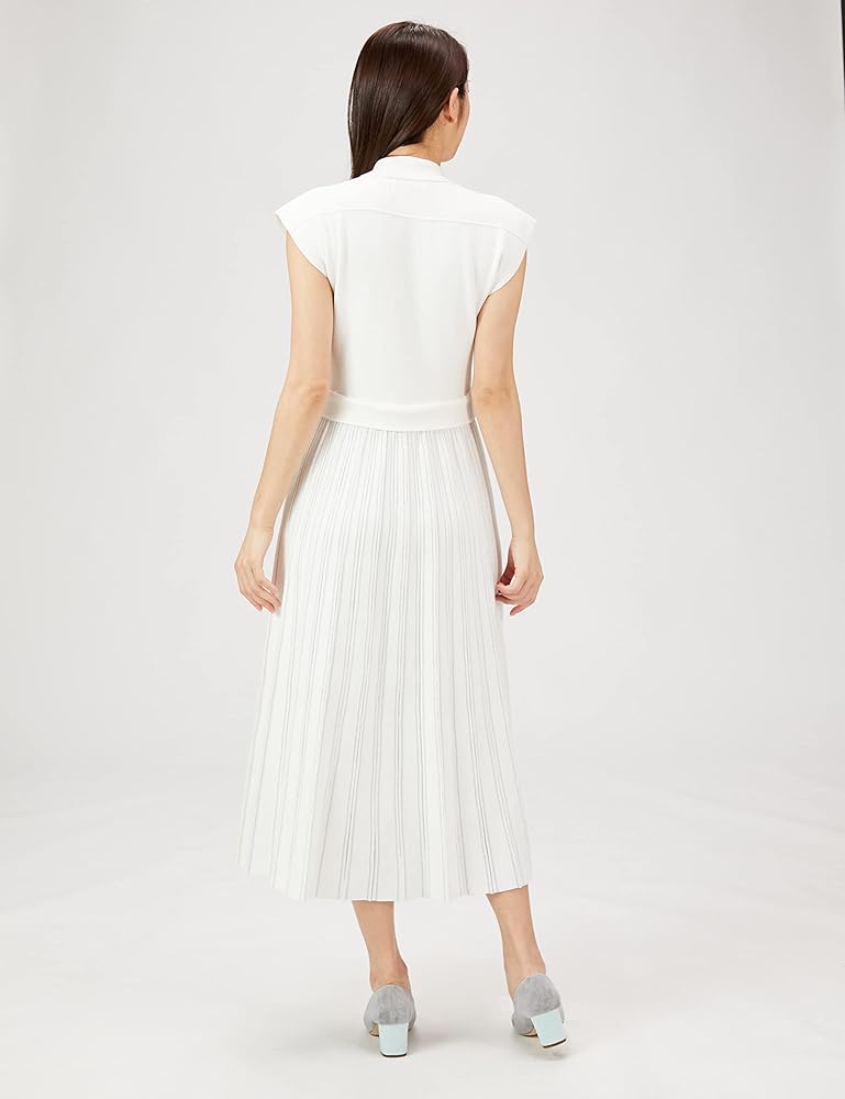 Amazon.co.jp: [セルフォード] 襟付きプリーツニットワンピース