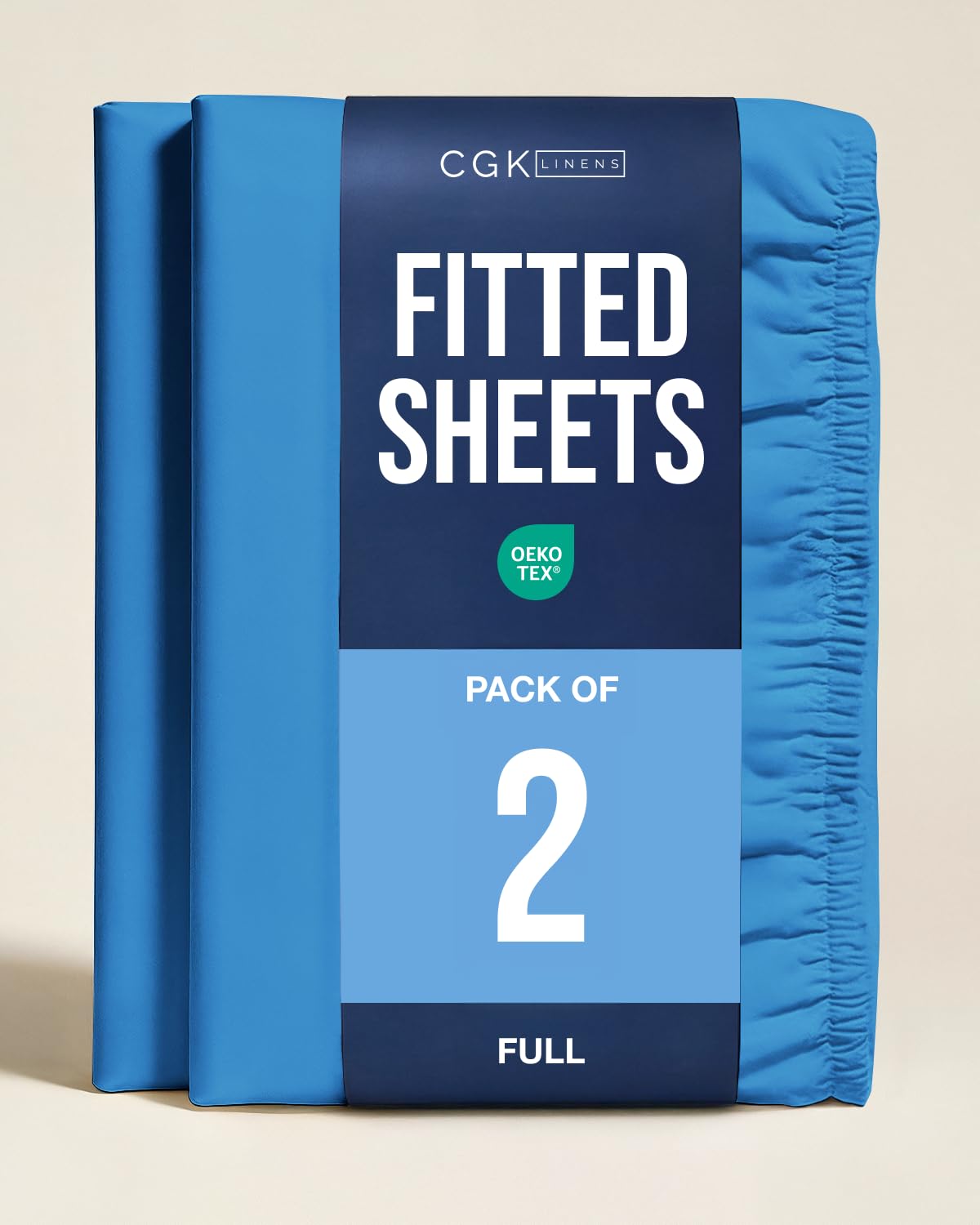Full Fitted Sheet - Pack of 2 Single Fitted Bottom Sheet Only - Royal Blue