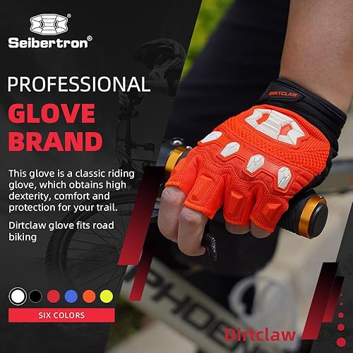 Vista 27 de Seibertron Dirtpaw - Guantes unisex para bicicleta BMX MX ATV MTB guantes para bicicleta de montaña, ciclismo, todoterreno/Dirt Bike, guantes de Rojo