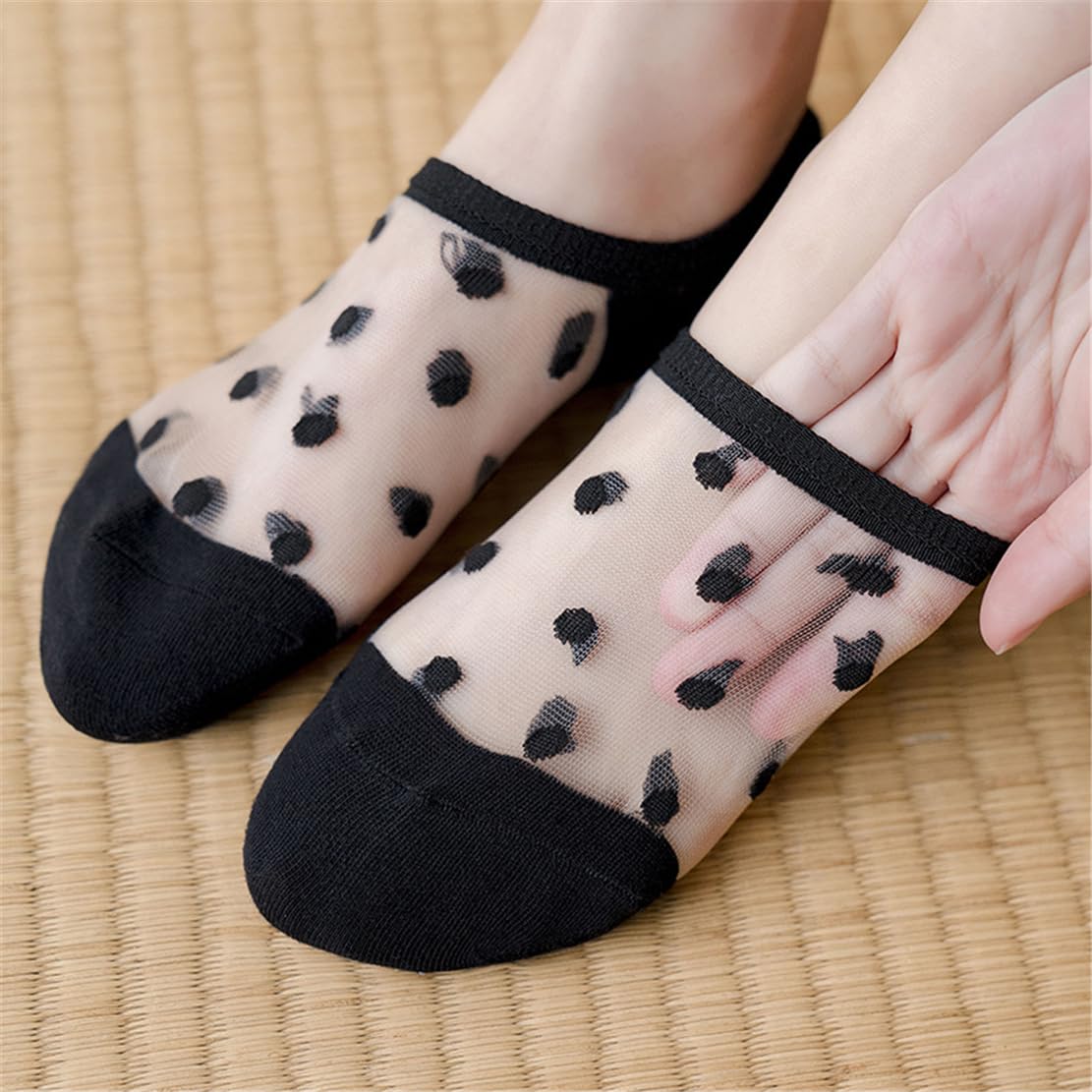 6 Paires De Chaussettes Transparentes Transparentes Pour Femmes, Chaussettes En Maille Ultrafines, Chaussettes Antidérapantes Pour Les Chevilles, Chaussettes Cristal Ultrafines