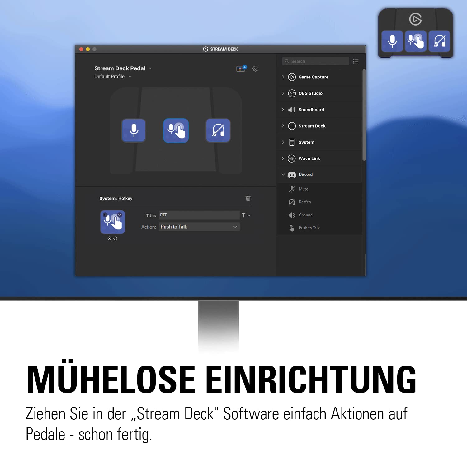 Elgato Stream Deck Pedal – Freihand-Studio-Controller, 3 Makro-Fußpedale, für Mac und PC