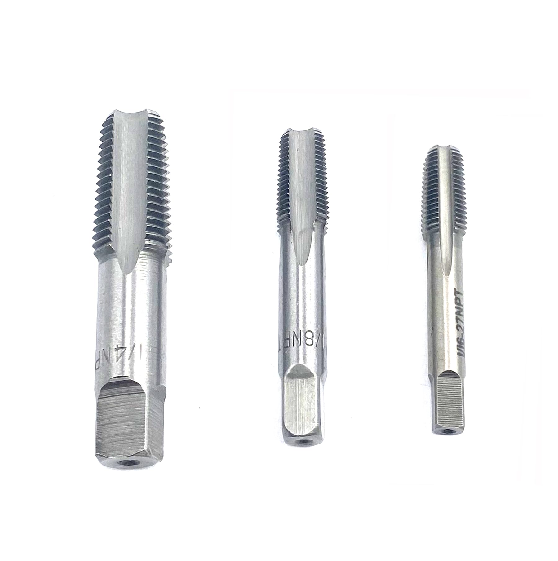 Smsucfuda 1/16",1/8",1/4" NPT Pipe Tap Set,3Pcs Carbon Steel Pipe Taps Cutting Tools Great for Various Mechanics DIY Thread Cutting and Cleaning