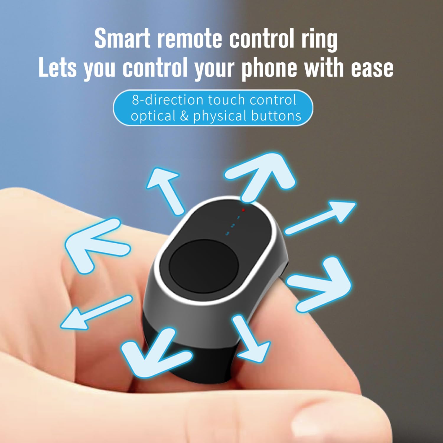 Fingerspitzen Seitenwender， Bluetooth Fernbedienung Scrolling Ring，Wiederaufladbare Wireless Kamera Fernauslöser Selfie Taste Controller für TikTok, Videowiedergabe, Musiksteuerung
