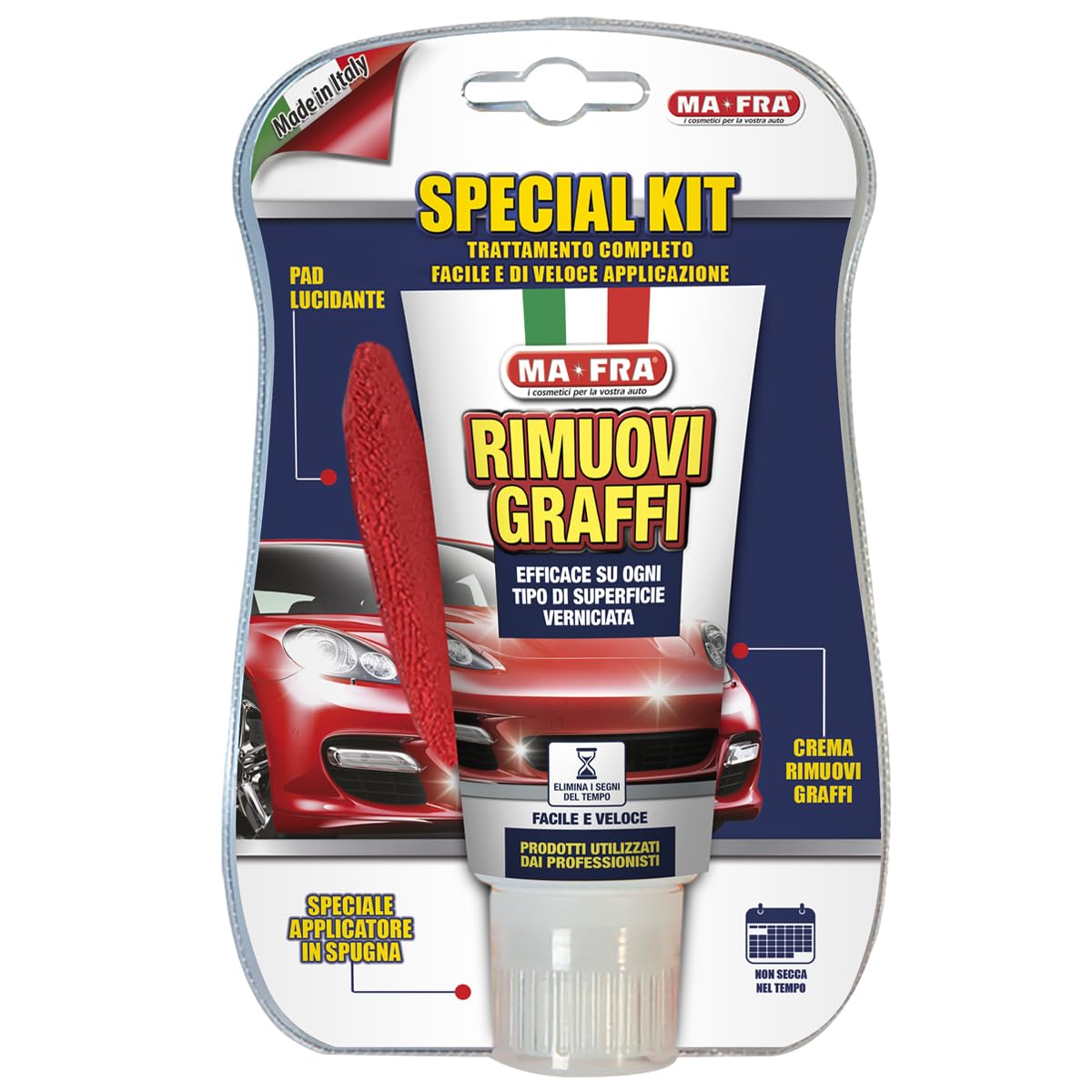 Mafra, Kit Rimuovi Graffi Per Carrozzeria Auto, Composto Da Polish Lucidante E Pad In Microfibra, Adatto A Superfici Verniciate, Ideale Per Rimuovere Graffi Superficiali E Attenuare Quelli Profondi - 4