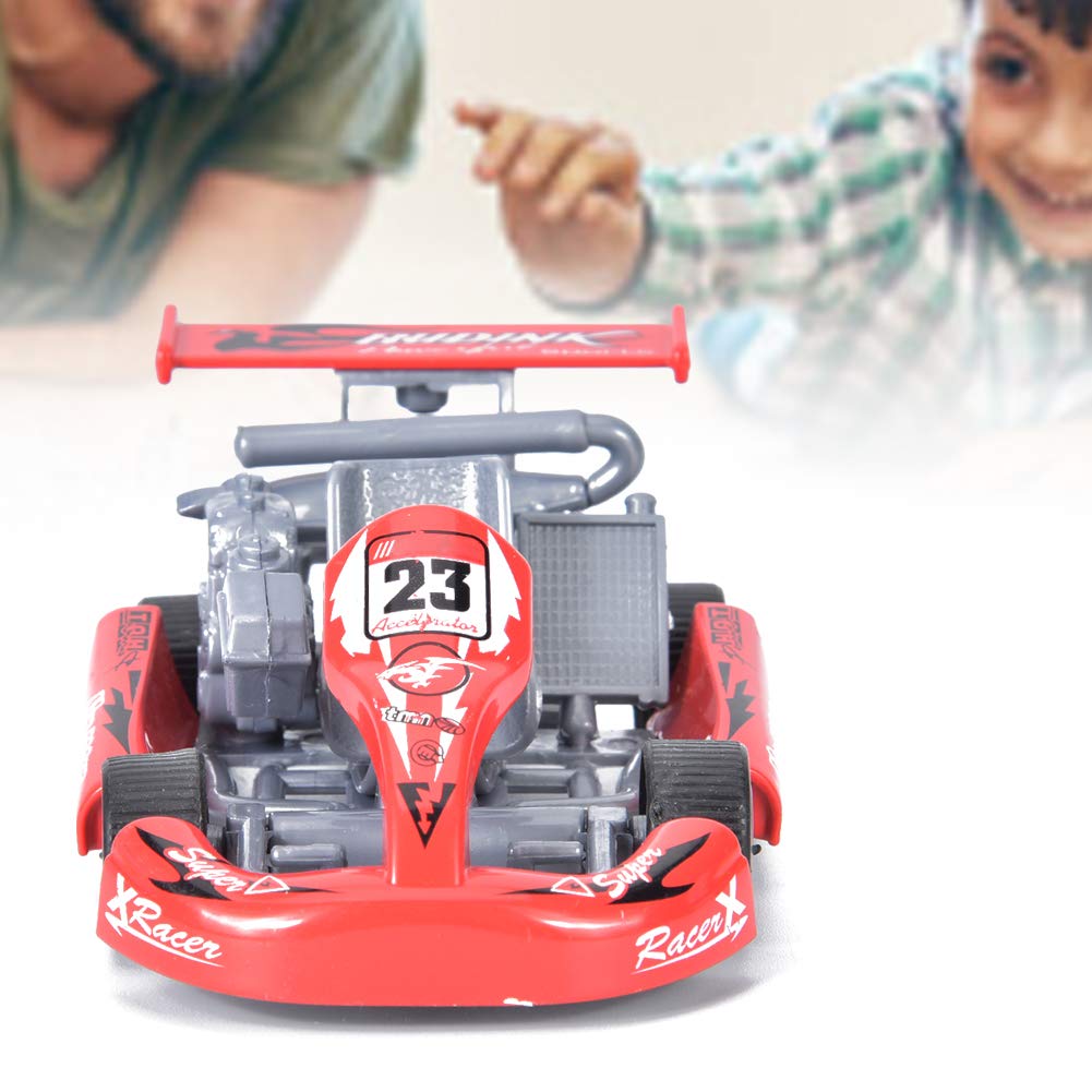 Akozon 1:32 Scale Alloy Go Kart Racing Car Model Pull Back Ornaments for (Red), Approx.6.7x13x4cm/2.6x5.1x1.6in