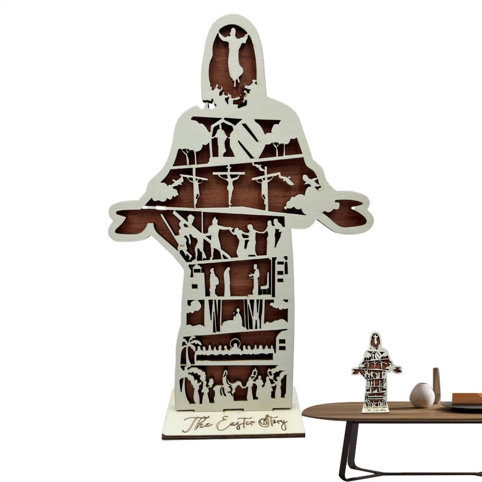 Statues de Jésus Symbole Religieux en Bois pour Décoration Intérieure Maison